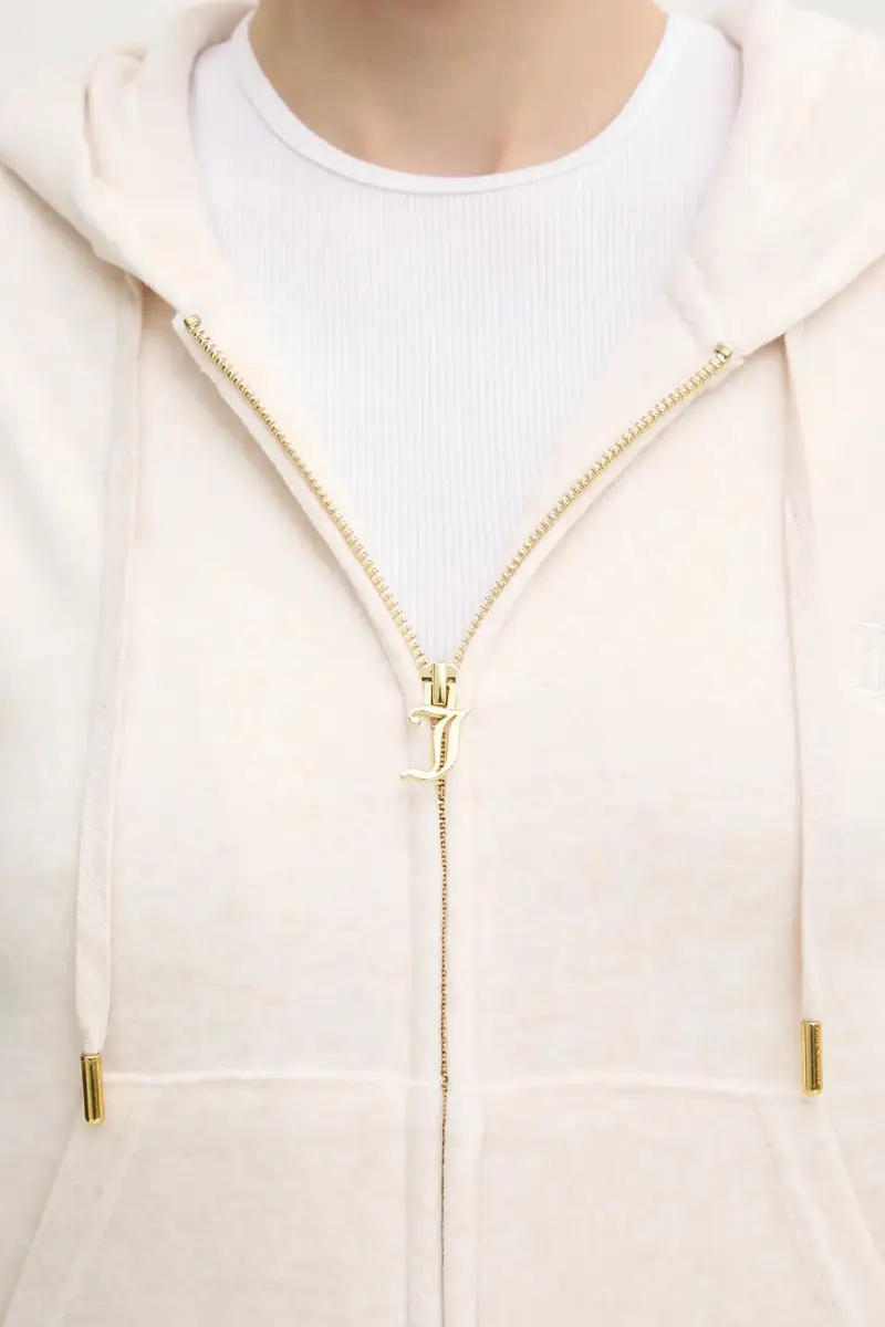 felpa in velluto ROBERTSON GOLD colore beige con cappuccio JCAP176G miniatura 5