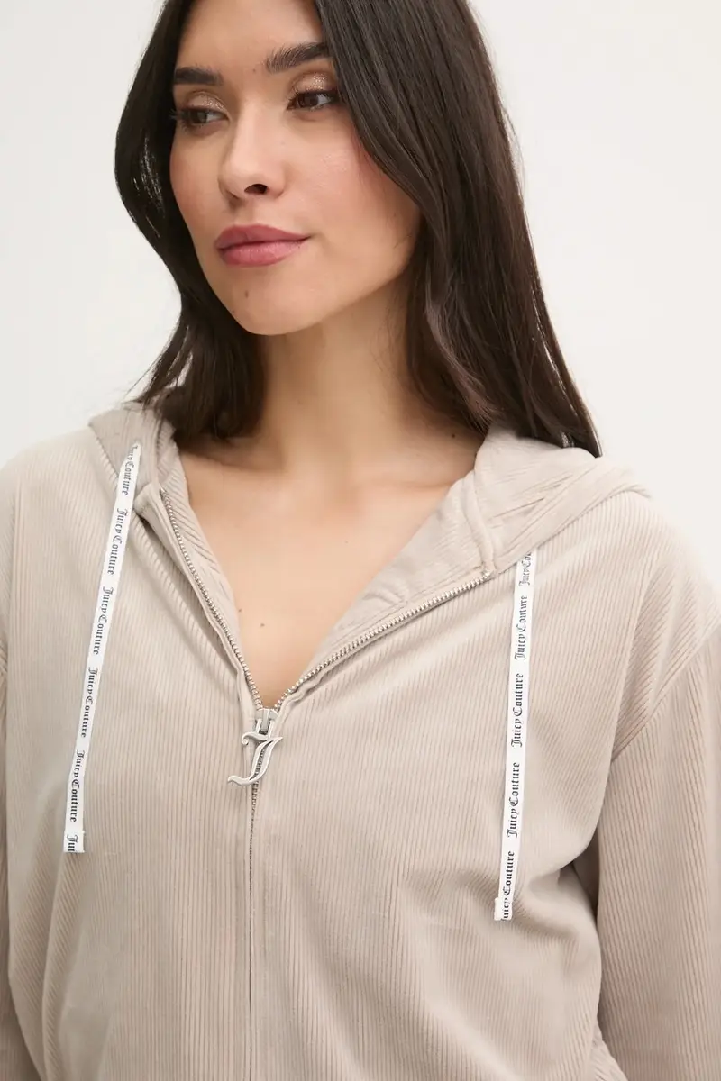 felpa notte LIV RIB VELOUR HOODIE donna colore beige JCLBJ125503 miniatura 4