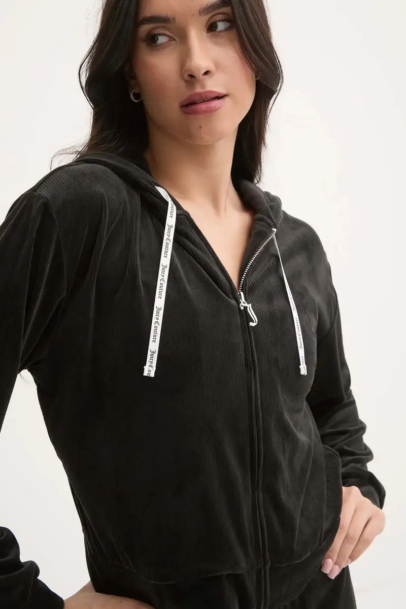 felpa notte LIV RIB VELOUR HOODIE donna colore nero JCLBJ125503 miniatura 3