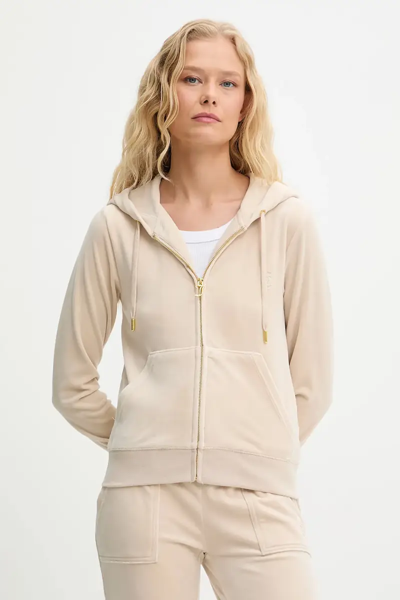 felpa ROBERTSON HOODIE donna colore beige con cappuccio con applicazione JCAP176G