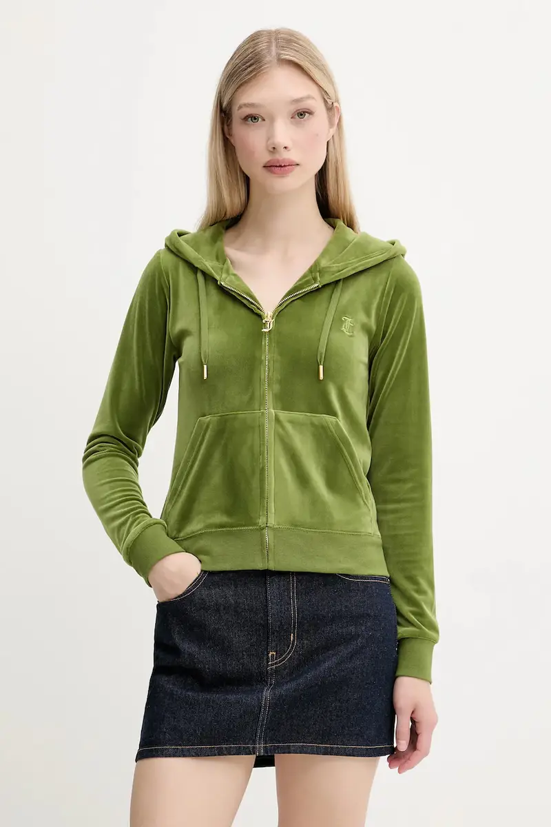 felpa ROBERTSON HOODIE donna colore verde con cappuccio con applicazione JCAP176G