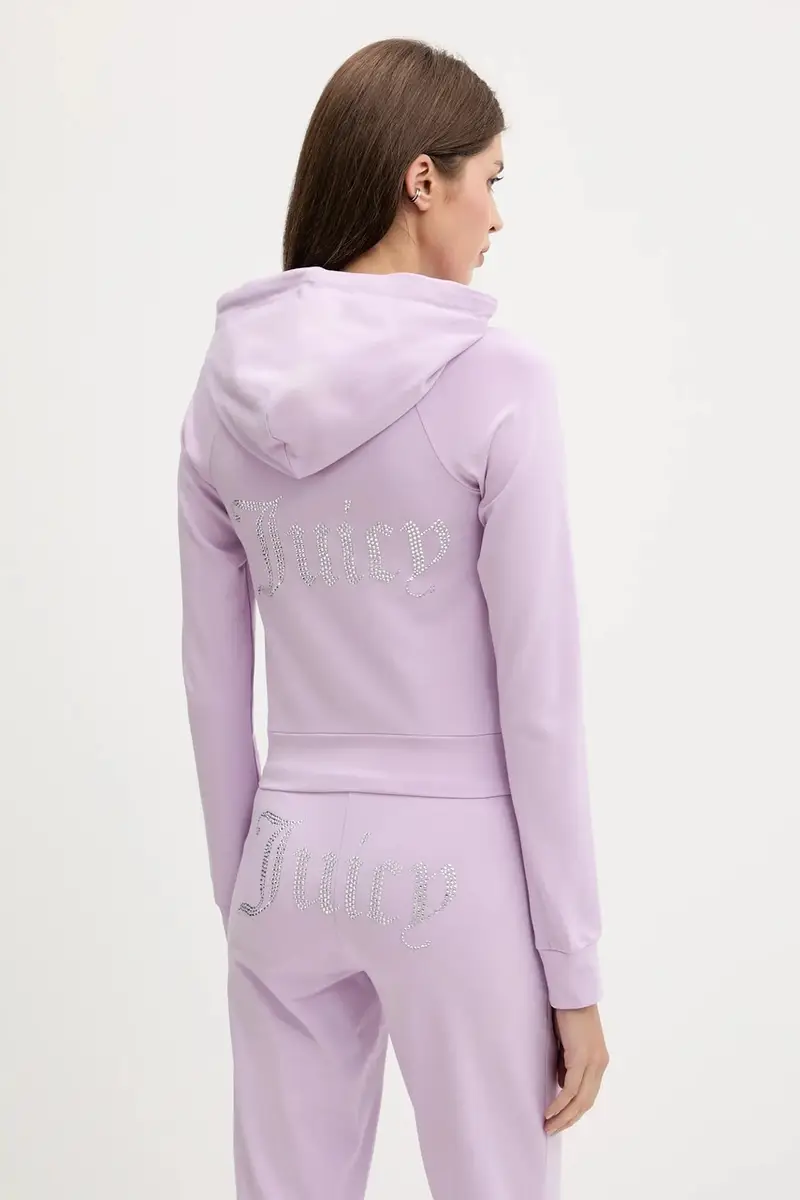 felpa SINGLE JERSEY OLA HOODIE donna colore violetto con cappuccio con applicazione JCWAS125310 miniatura 3