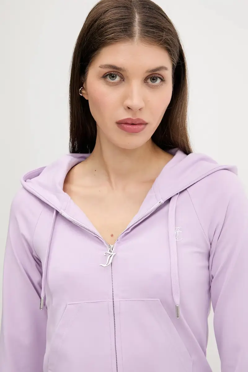 felpa SINGLE JERSEY OLA HOODIE donna colore violetto con cappuccio con applicazione JCWAS125310 miniatura 4