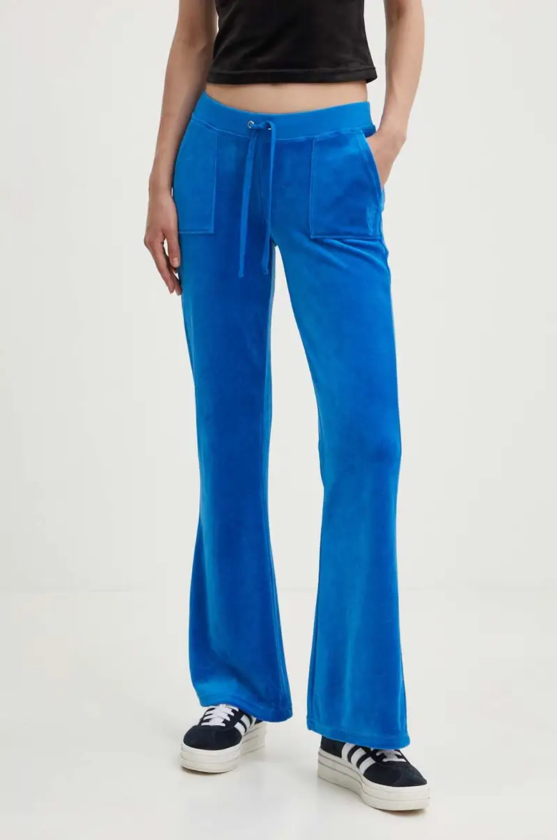 pantaloni da tuta in velluto CAISA LOW RISE PANT colore blu JCSEBJ008