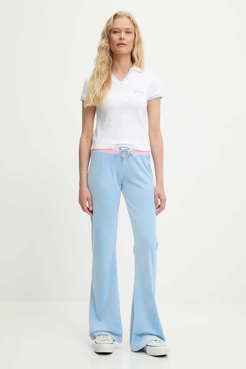 pantaloni da tuta in velluto CHRISTINE STRIPE LOW RISE donna colore blu JCWBJ225352 miniatura 2