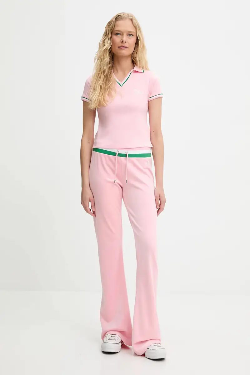 pantaloni da tuta in velluto CHRISTINE STRIPE LOW RISE donna colore rosa JCWBJ225352 miniatura 2