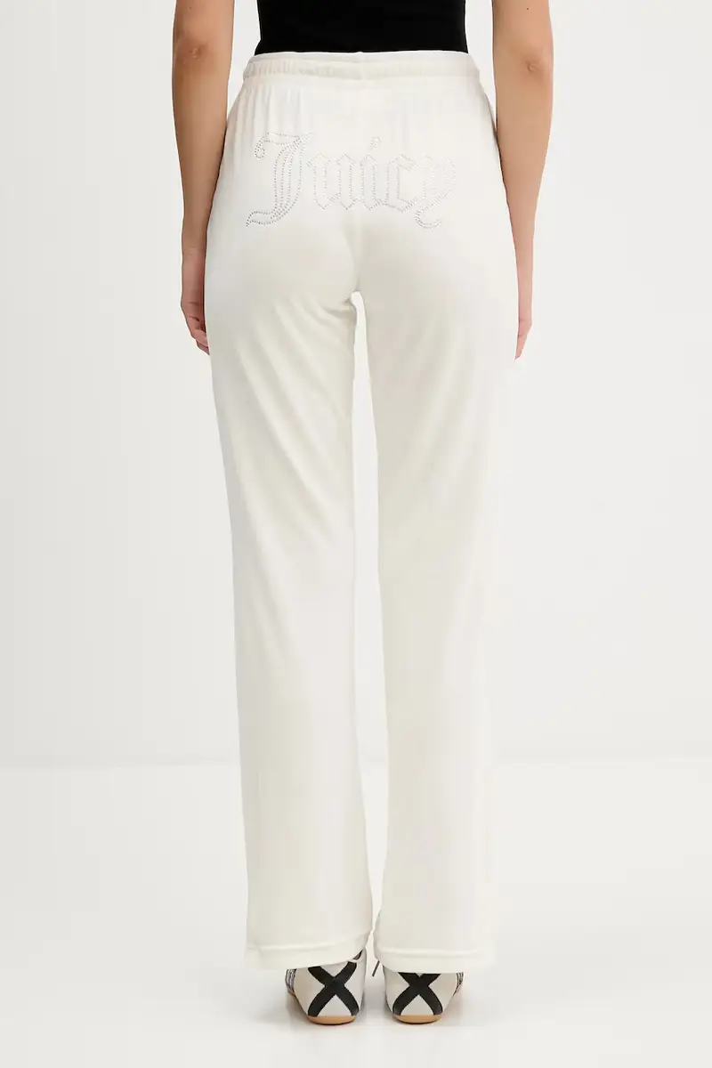 pantaloni da tuta in velluto donna colore beige con applicazione JCWBJ225307 miniatura 3