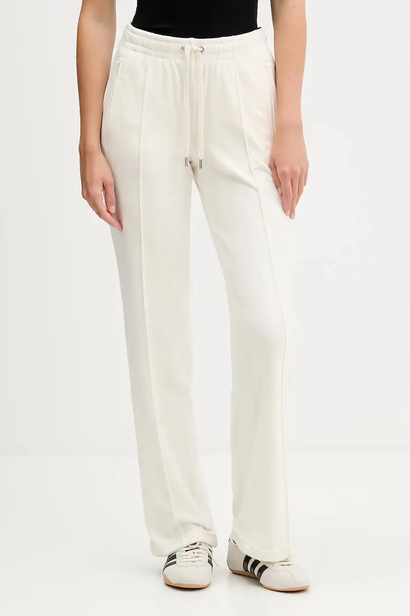 pantaloni da tuta in velluto donna colore beige con applicazione JCWBJ225307