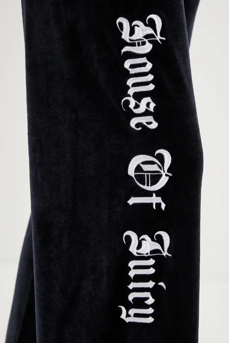 pantaloni da tuta in velluto donna colore blu navy con applicazione JCGBJ225010 miniatura 4