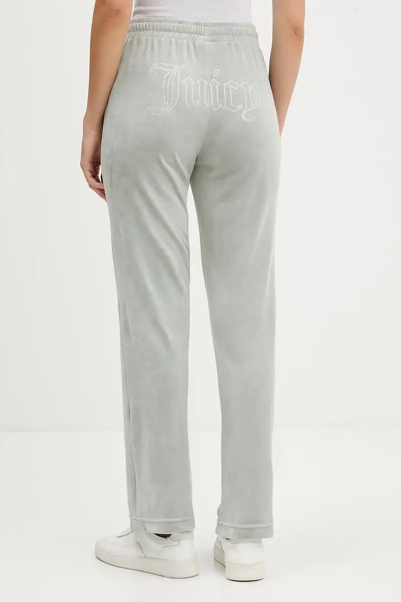 pantaloni da tuta in velluto donna colore grigio con applicazione JCWBJ225307 miniatura 3