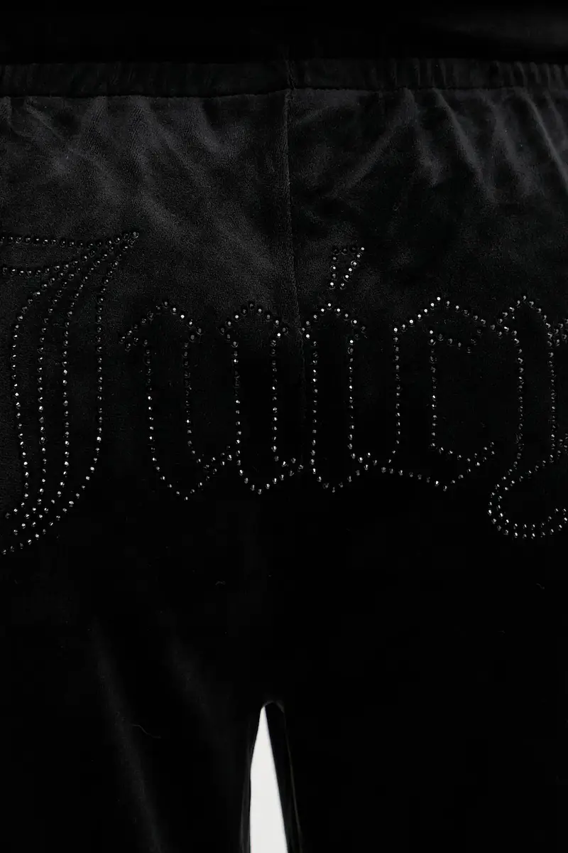 pantaloni da tuta in velluto donna colore nero con applicazione JCWBJ225307 miniatura 5