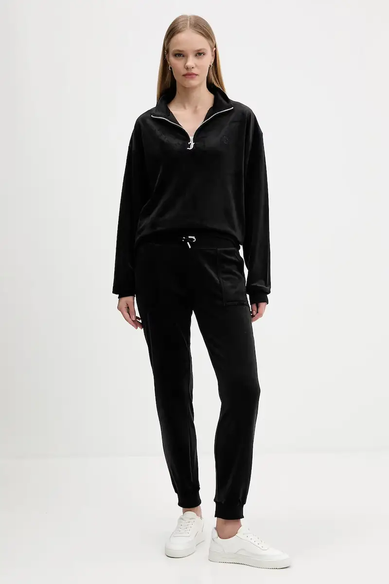 pantaloni da tuta in velluto donna colore nero JCBBJ225802 miniatura 2