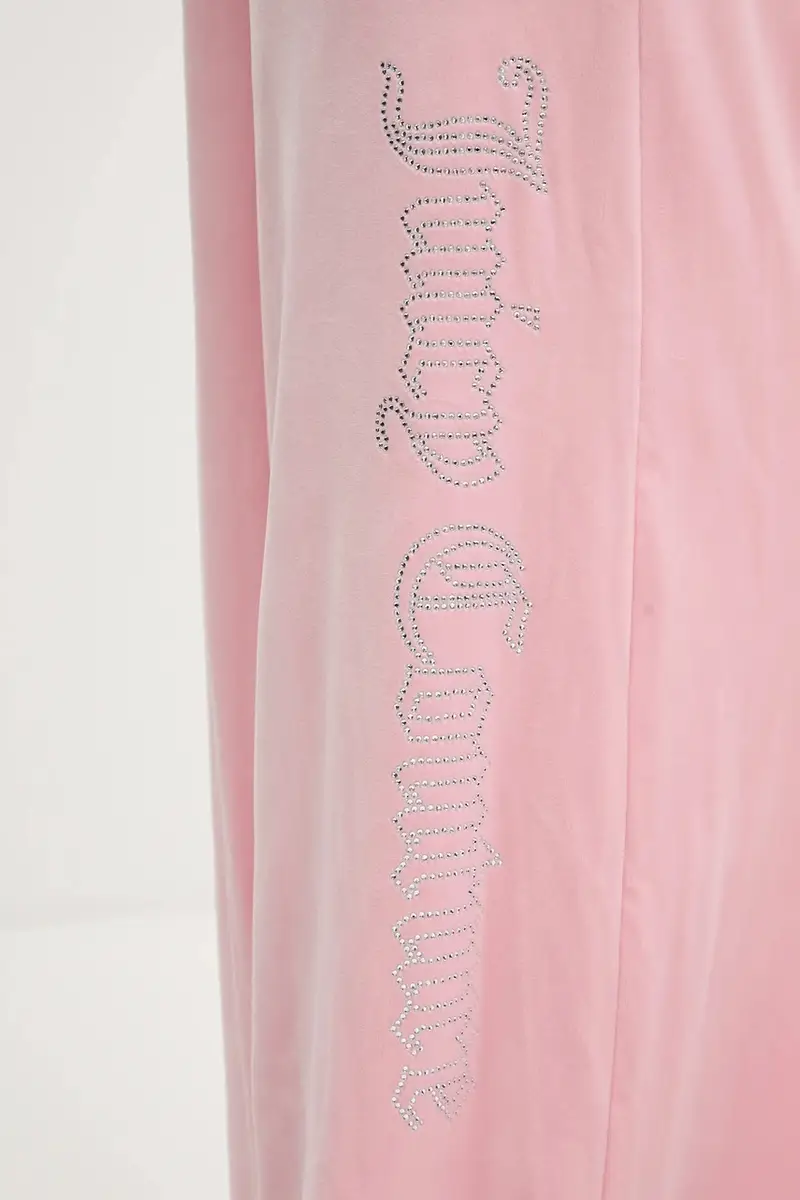 pantaloni da tuta in velluto donna colore rosa con applicazione JCWBJ225309 miniatura 4