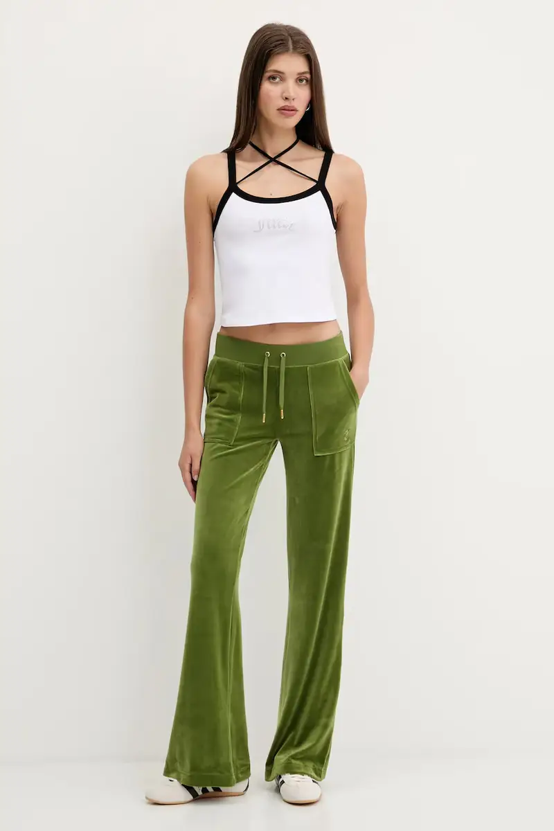 pantaloni da tuta in velluto donna colore verde JCSEBJ001G miniatura 2