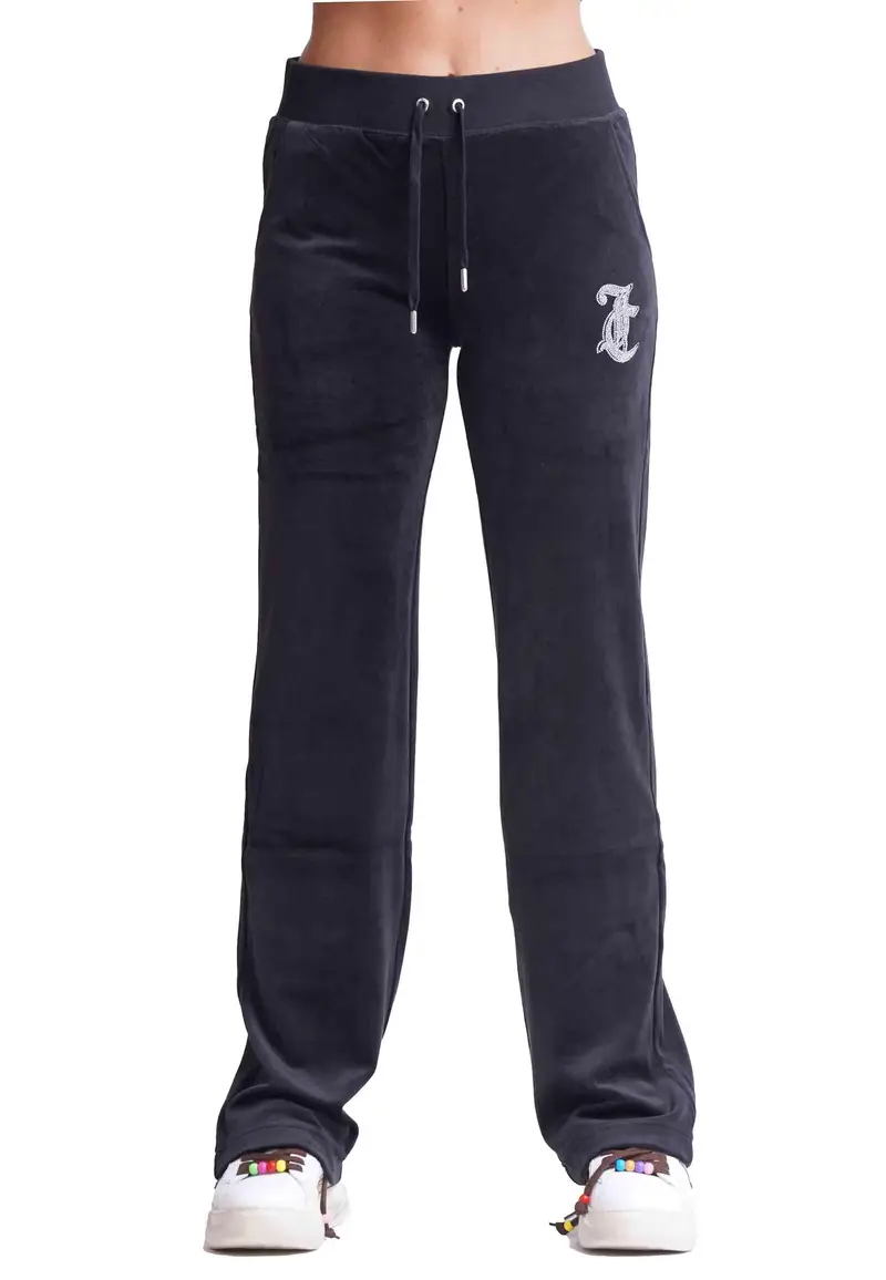 Pantaloni donna Diamond in velluto nero con strass Donna VIJB70171WPF J00