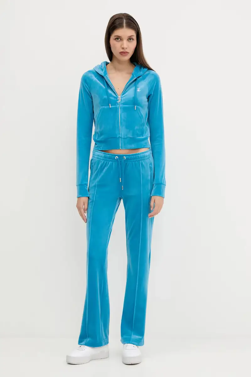 pantaloni tuta colore turchese con applicazione JCAPW045 Blu miniatura 2