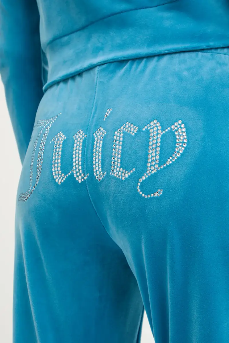 pantaloni tuta colore turchese con applicazione JCAPW045 Blu miniatura 4