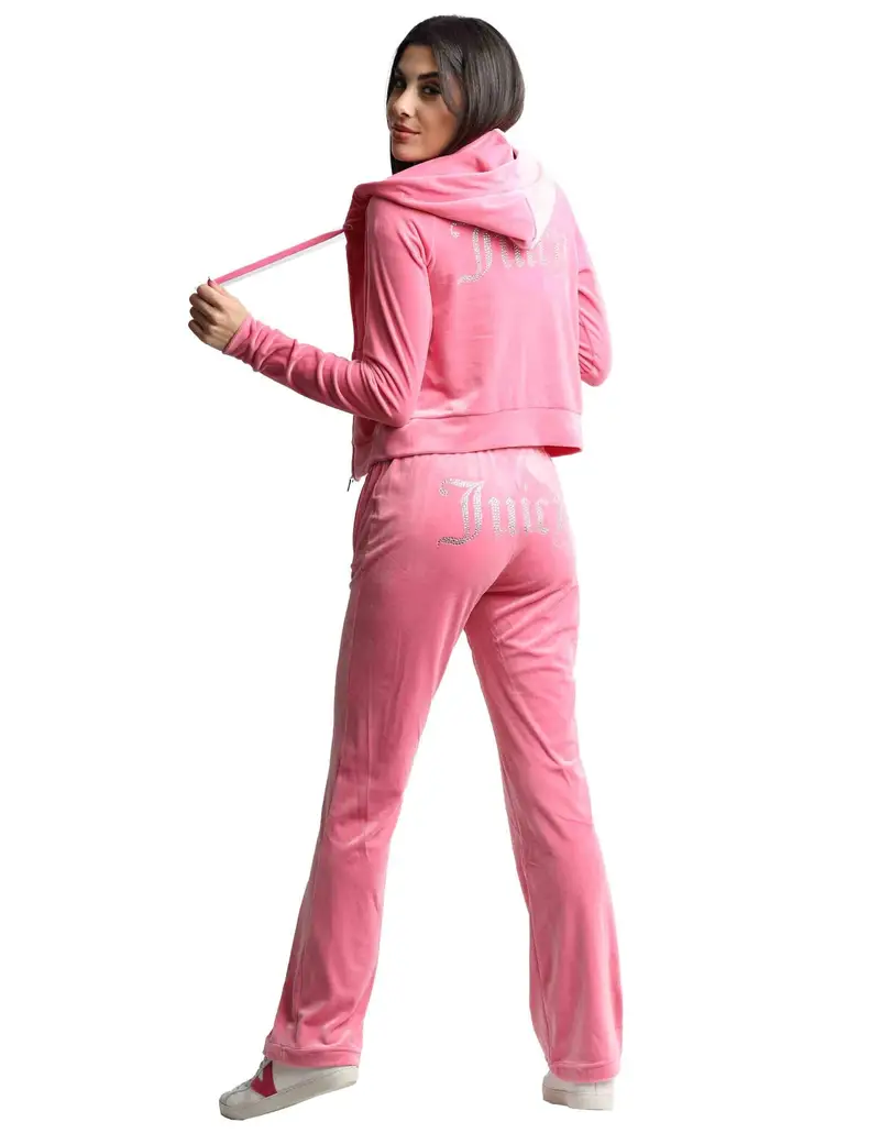 Pantaloni tuta donna Tina in tessuto rosa con strass Donna VEJH70047WPF J99