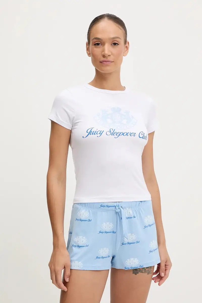 set notte JUICY SLEEPOVER CLUB SHORT PYJAMA SET donna colore bianco JCLPJ225501 miniatura 2