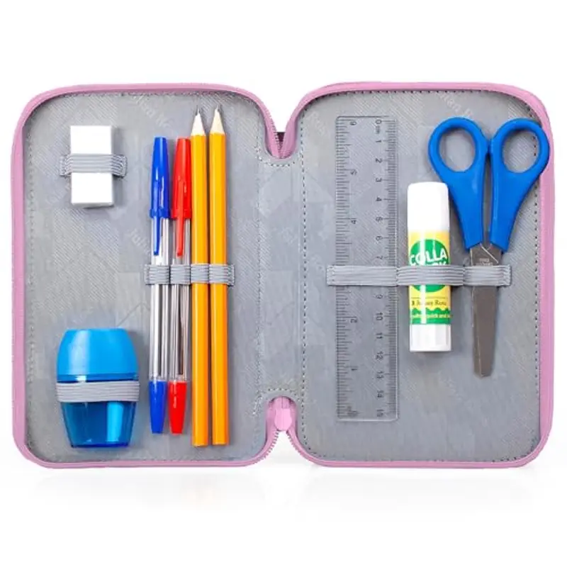 Julian Ross Astuccio 3 Scomparti 3D – 45 Pezzi, Pastelli 3.0, Forbici, Colla, Pennarelli, Penne – Scuola Elementare e miniatura 2