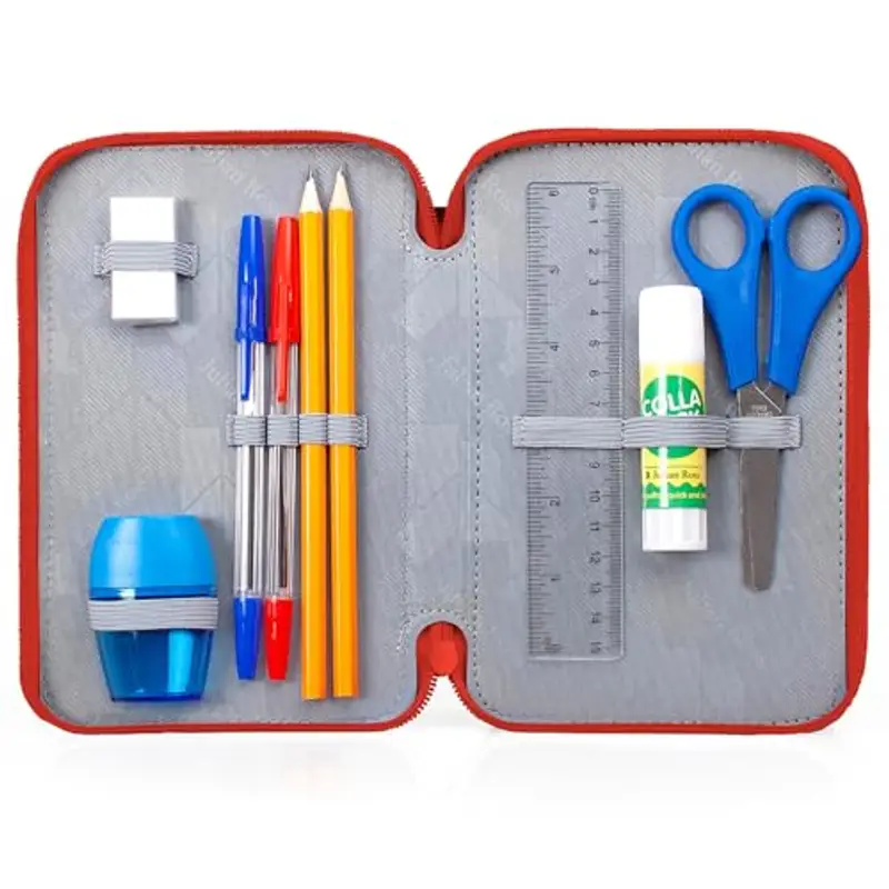 Julian Ross Astuccio 3 Scomparti – 45 Pezzi, 2 Penne Gel Cancellabili, Colla, Forbici, Pastelli 4.0, 3 Zip, Bambini miniatura 2
