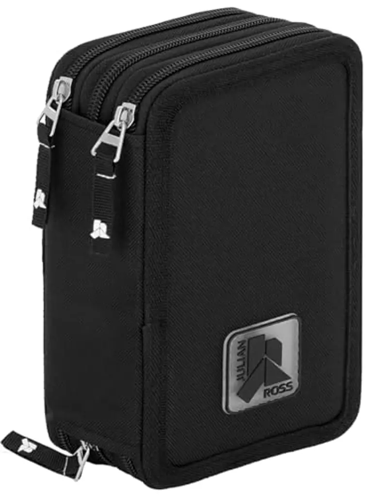 Julian Ross Astuccio 3 Scomparti 45 Pezzi – 2 Penne Gel Cancellabili, Colla, Forbici, Pastelli 4.0, 3 Zip – Scuola