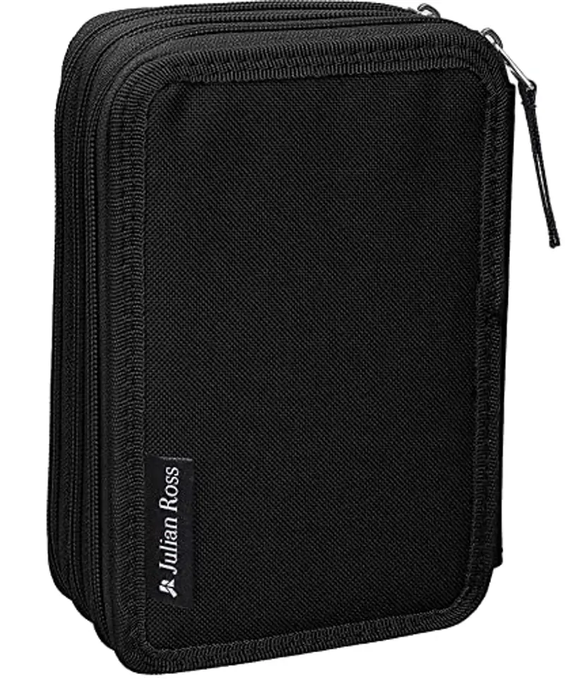 Julian Ross Astuccio 3 Scomparti 45 Pezzi – 2 Penne Gel Cancellabili, Colla, Forbici, Pastelli 4.0, 3 Zip – Scuola miniatura 2