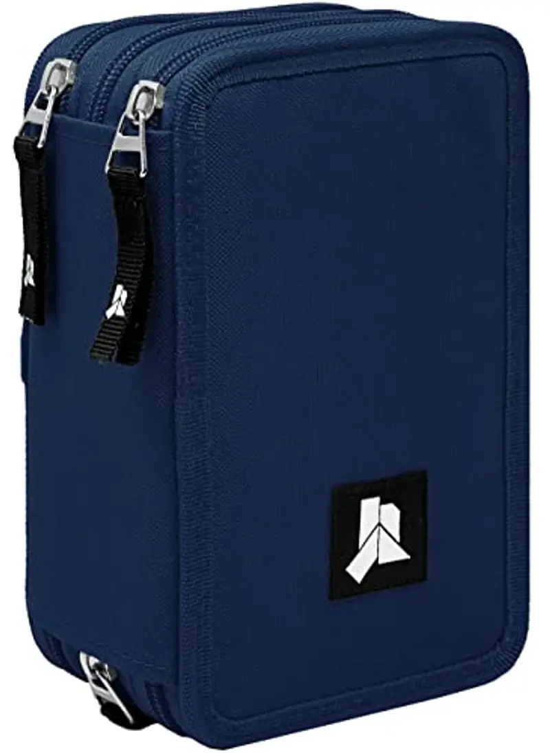 Julian Ross Blu Navy Astuccio Triplo Riempito, 45 Accessori Scuola, 20 Centimetri, Colla Stick, Mina+