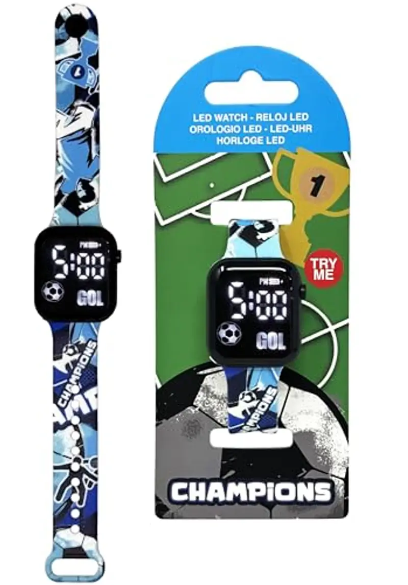 Julian Ross Champions Azzurro Orologio da Polso Digitale Led per Bambini e Ragazzi, Formato 12 Ore, Gol, Calciatore, Pallone, Tifosi Napoli miniatura 2