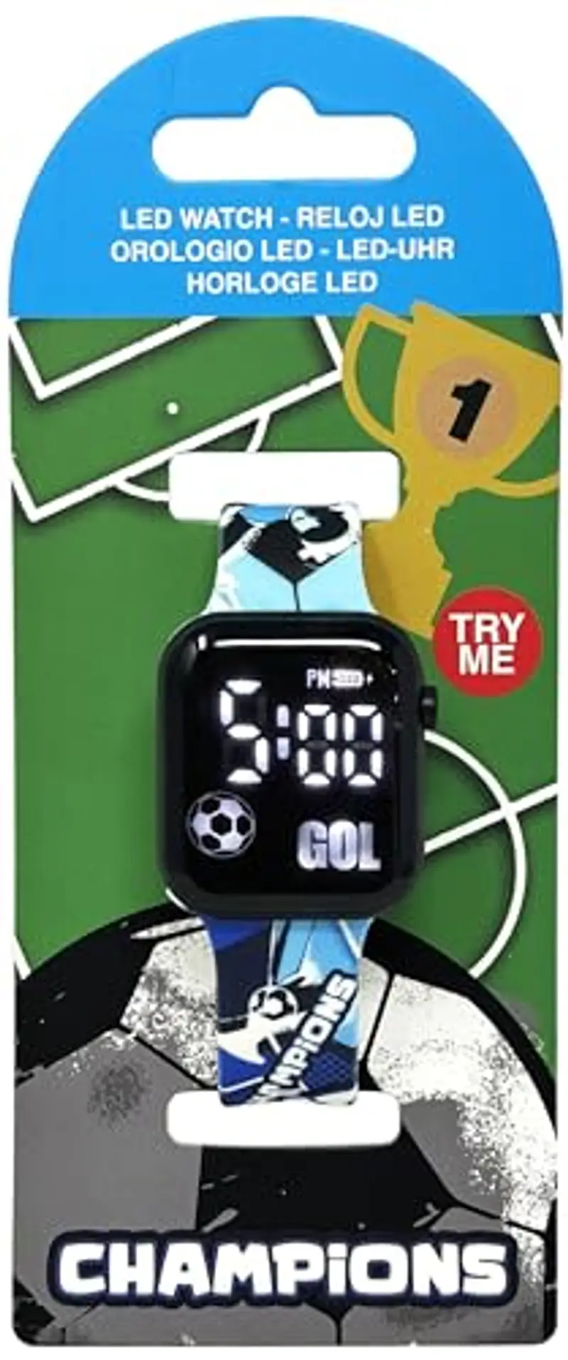 Julian Ross Champions Azzurro Orologio da Polso Digitale Led per Bambini e Ragazzi, Formato 12 Ore, Gol, Calciatore, Pallone, Tifosi Napoli miniatura 3