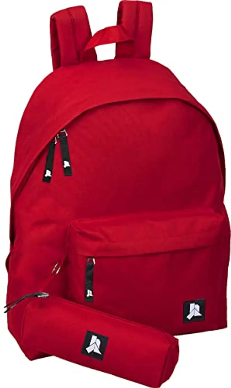 Julian Ross JR3007 Rosso Zaino Con Astuccio Scuola Media, Elementare e Superiore per Bambini e Ragazzi, 41 Centimetri,