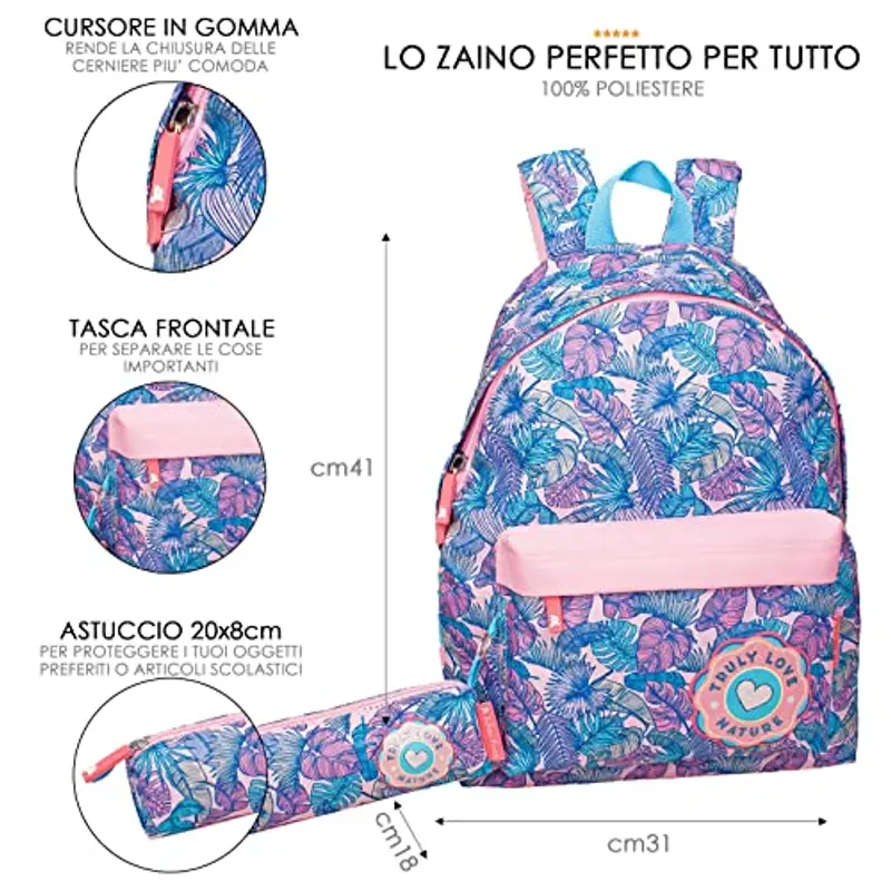 Julian Ross Love Nature Zaino Più Astuccio, 41 Centimetri, 24L miniatura 2