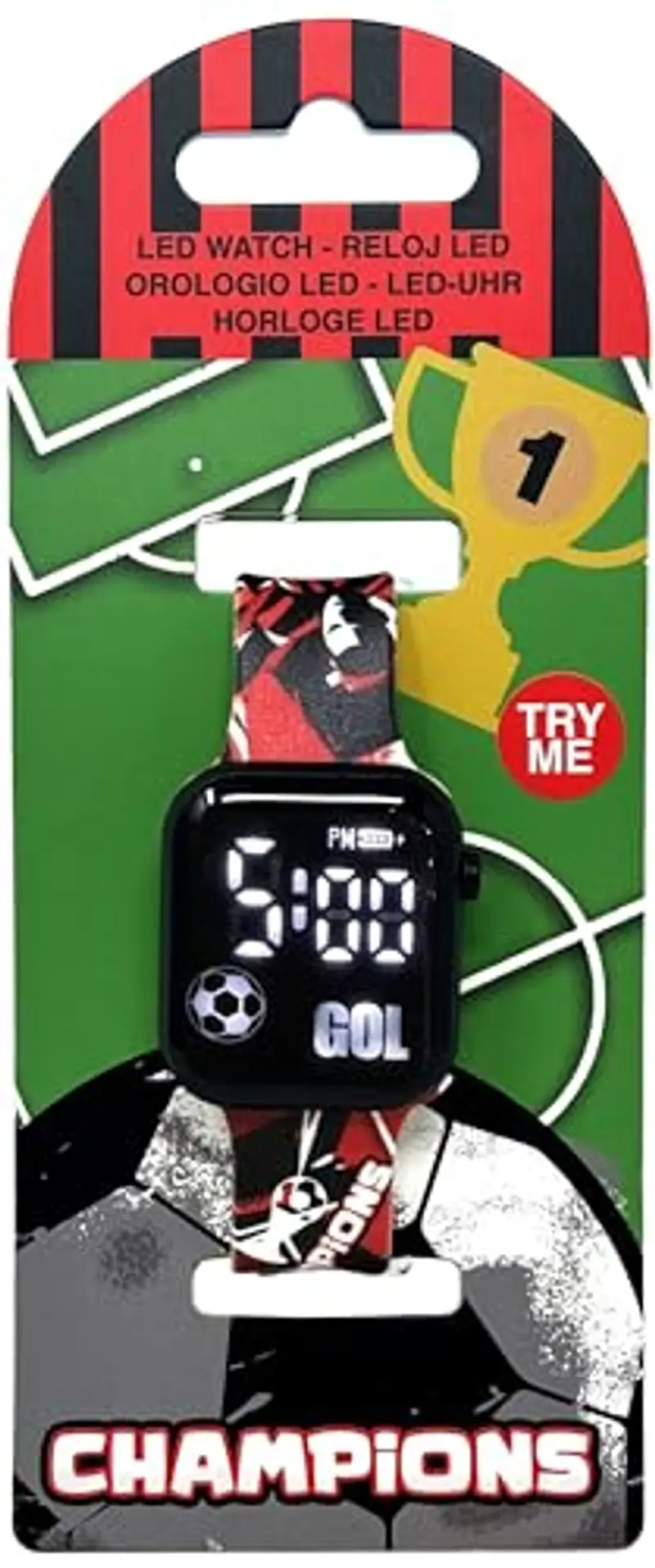 Julian Ross Rossonero Champions Orologio da Polso Digitale Led per Bambini e Ragazzi, Formato 12 Ore, Gol, Calciatore, Tifosi miniatura 3