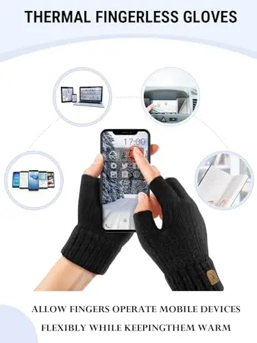 JUNRUI Guanti Nero 3092341 miniatura 3