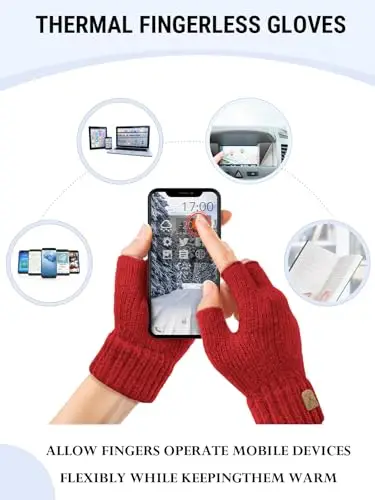 JUNRUI Guanti Rosso 3692040 miniatura 3