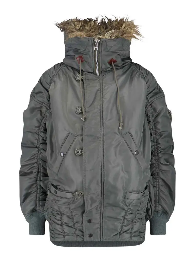 Giacca Con Pelliccia Faux Verde