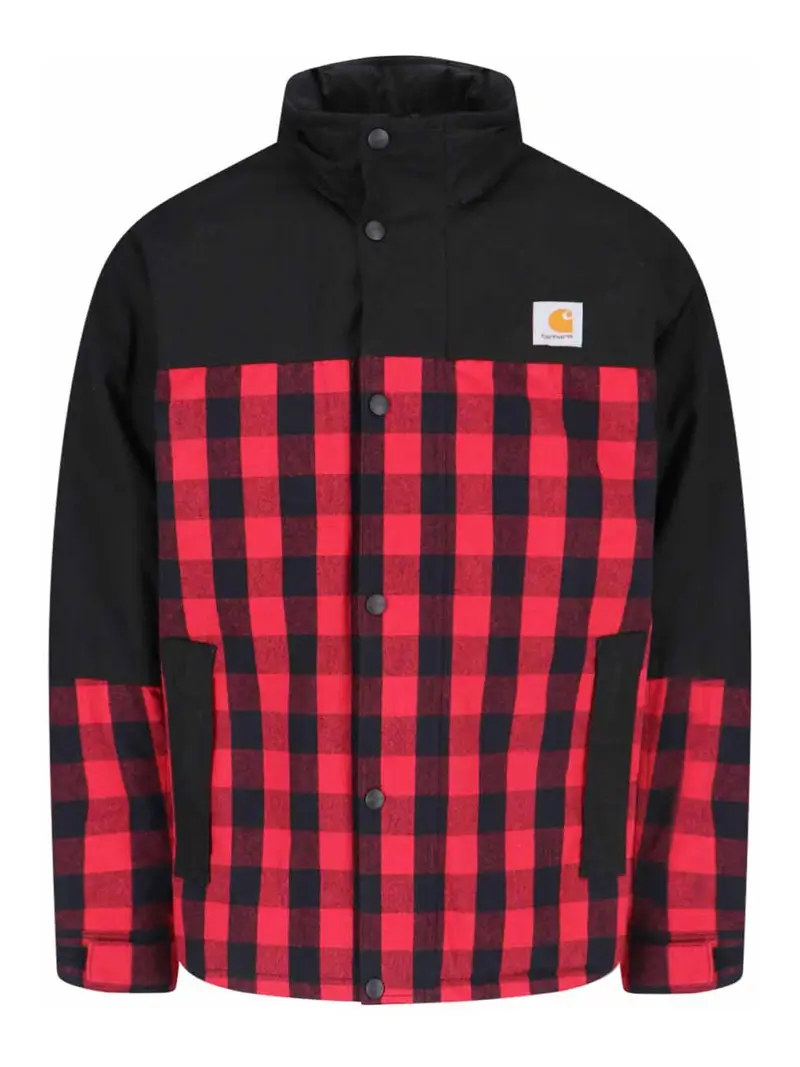 X Carhartt Wip Giacca Tecnica A Quadri Rosso