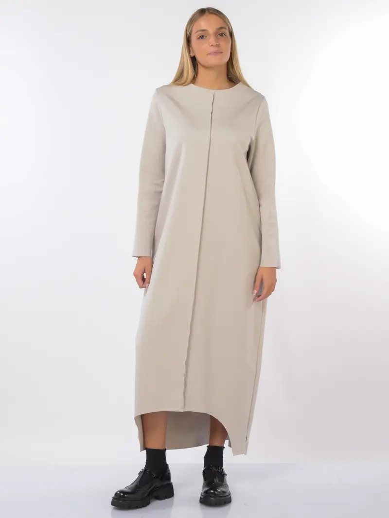 abito lungo da donna Jurere in jersey con fondo asimmetrico Grigio miniatura 2
