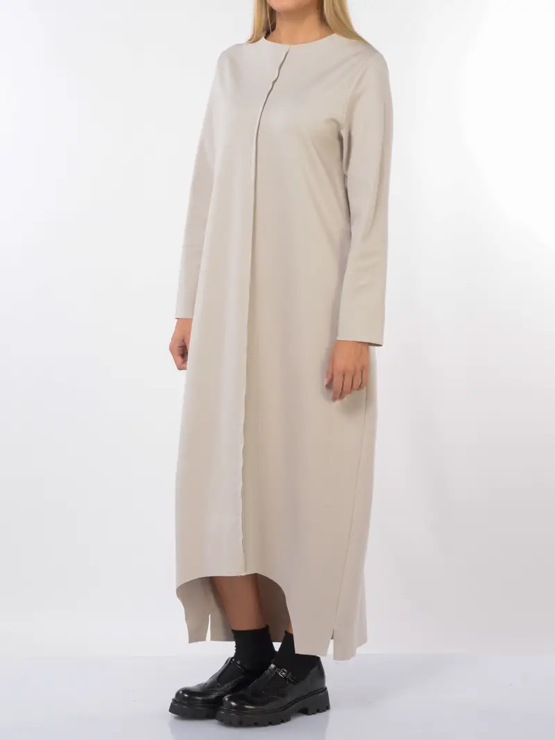 abito lungo da donna Jurere in jersey con fondo asimmetrico Grigio