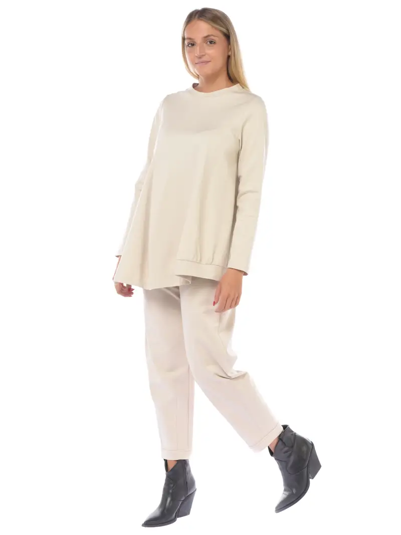 blusa da donna Jurere effetto felpa con piega BEIGE miniatura 2
