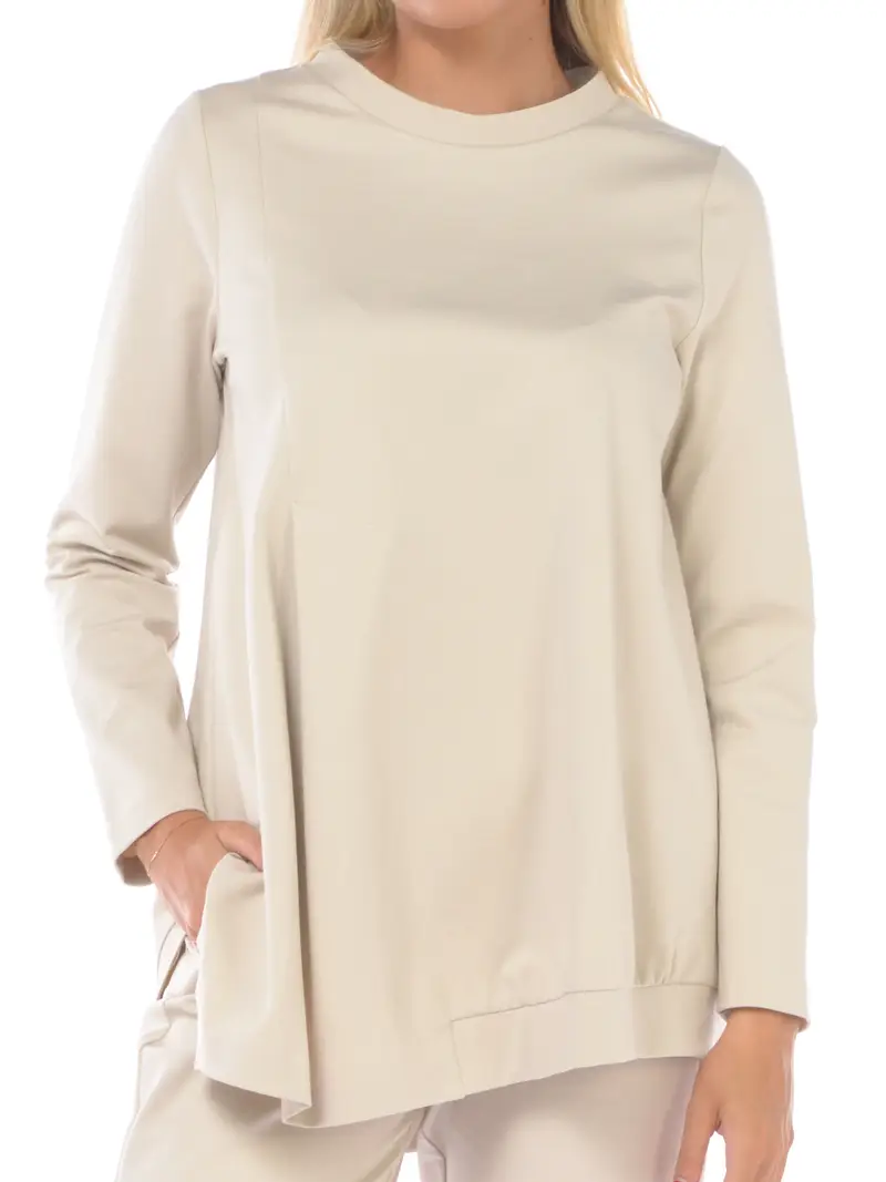 blusa da donna Jurere effetto felpa con piega BEIGE