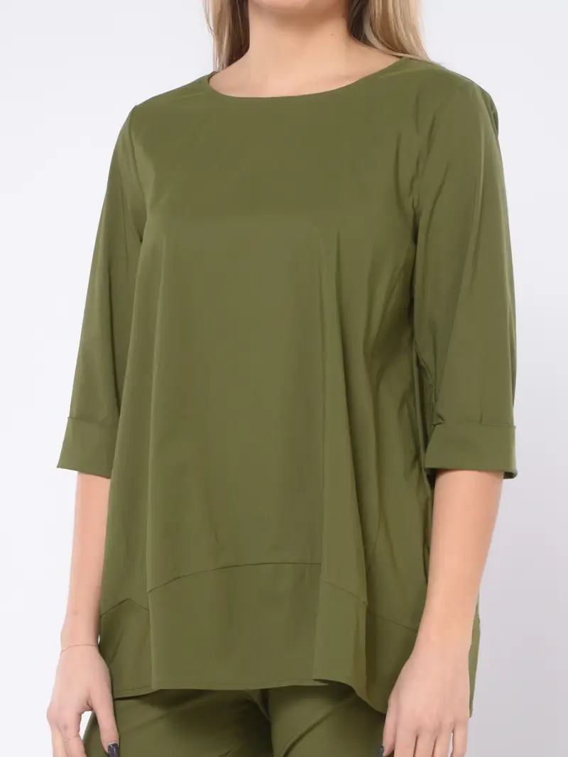 blusa da donna Jurere in viscosa stretch con risvolti Verde
