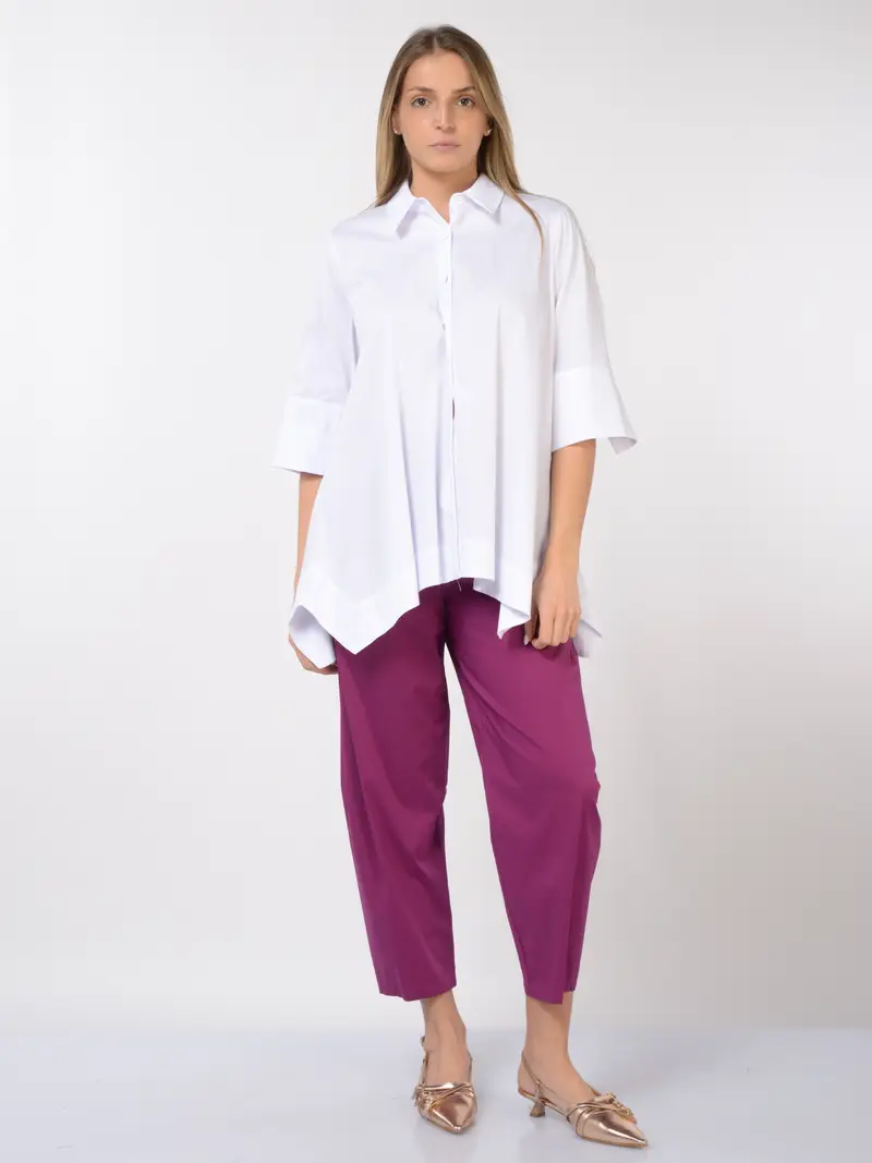 camicia da donna Jurere con linea ad A e manica a tre quarti Bianco miniatura 2