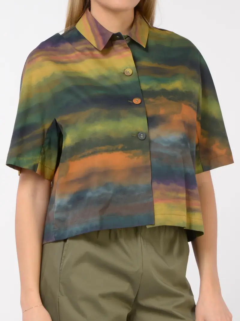 camicia da donna Jurere multicolor e cropped Verde