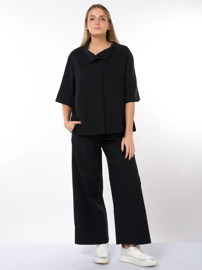 giacca da donna Jurere a manica corta in tessuto tecnico NERO miniatura 2