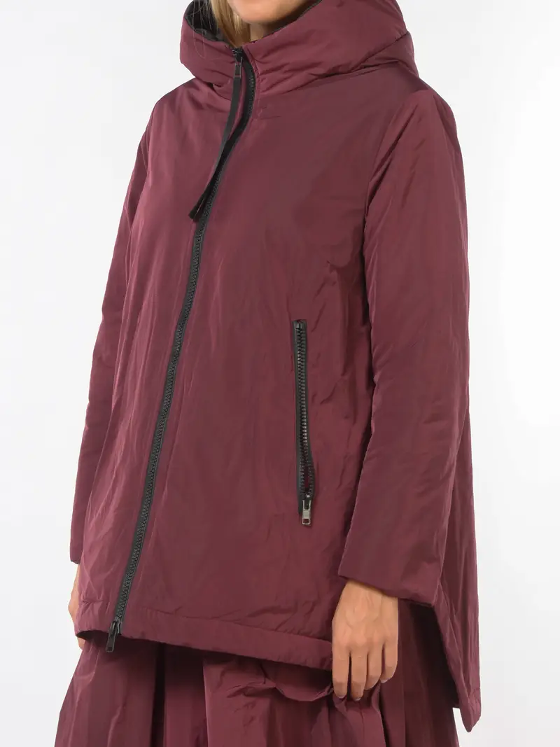 giubbino da donna Jurere con cappuccio e spacchi Rosso