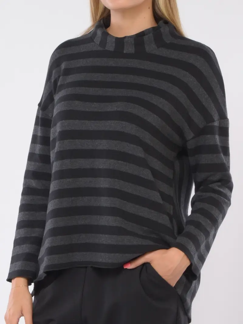 maglia da donna Jurere asimmetrica a righe Grigio