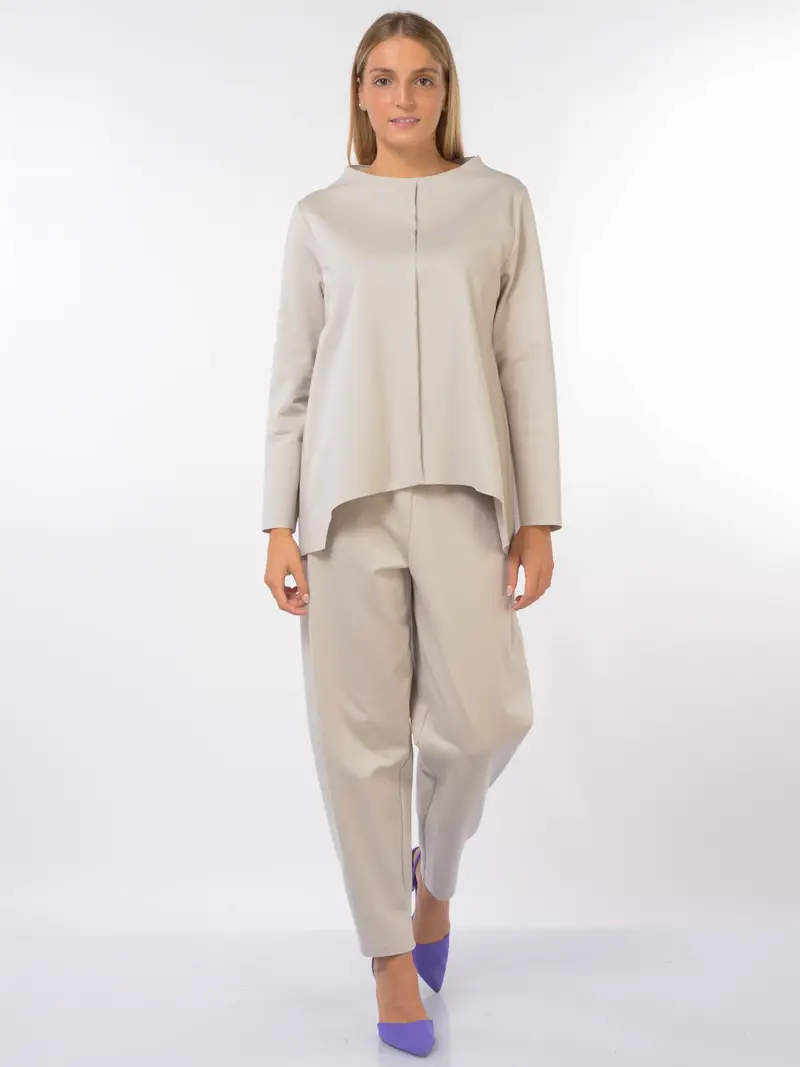 maglia da donna Jurere in jersey con nervatura Grigio miniatura 2