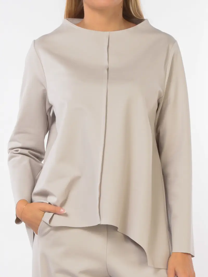 maglia da donna Jurere in jersey con nervatura Grigio