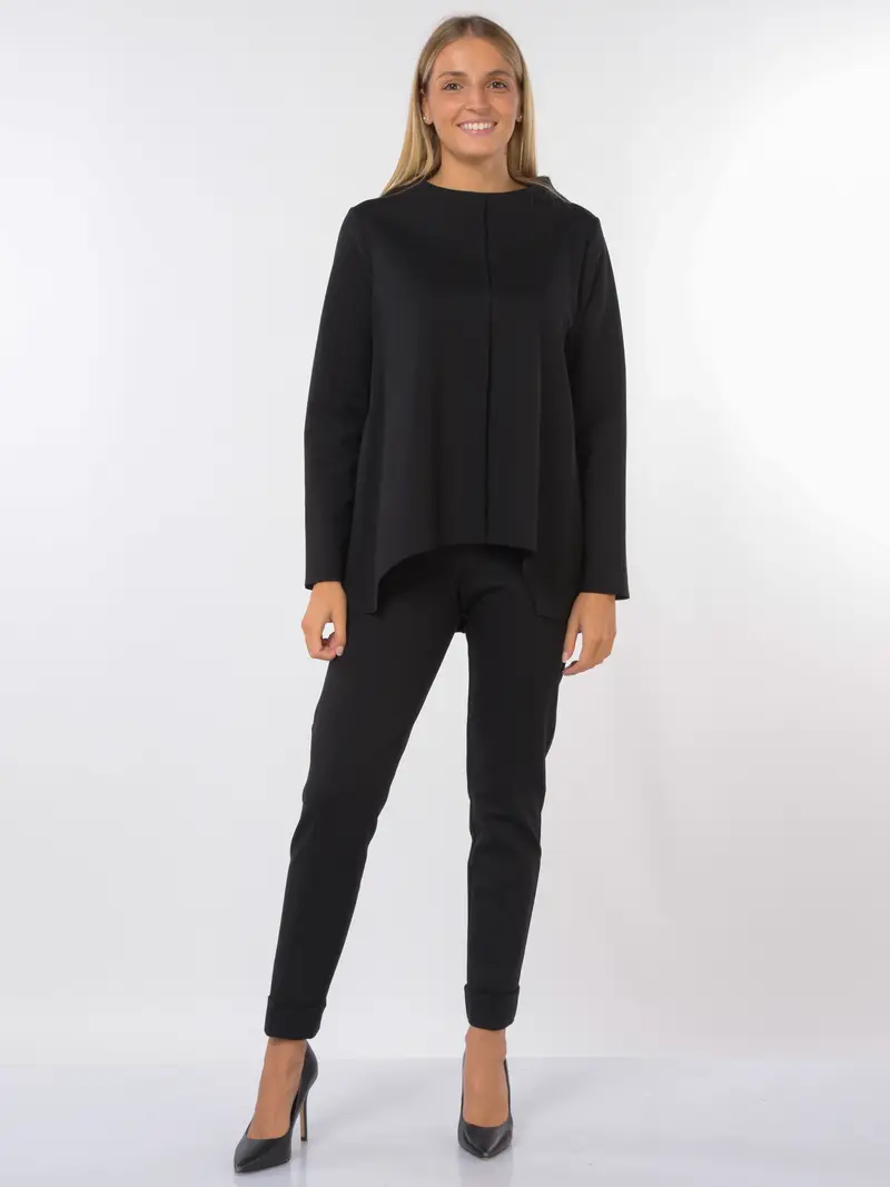 maglia da donna Jurere in jersey con nervatura NERO miniatura 2